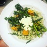 Spinach risotto with roast pumpkin + goats cheese https://naturalhealthconsciousliving.com/2019/08/06/spinach-risotto-with-roasted-pumpkin-goats-cheese/